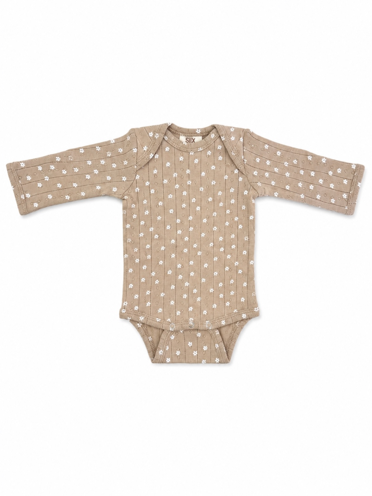 Almond Bloom Pointelle Long Sleeve Bodysuit detail view