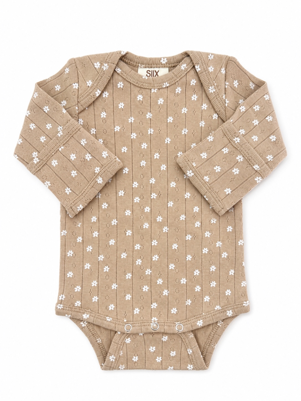 Almond Bloom Pointelle Long Sleeve Bodysuit baby onesie