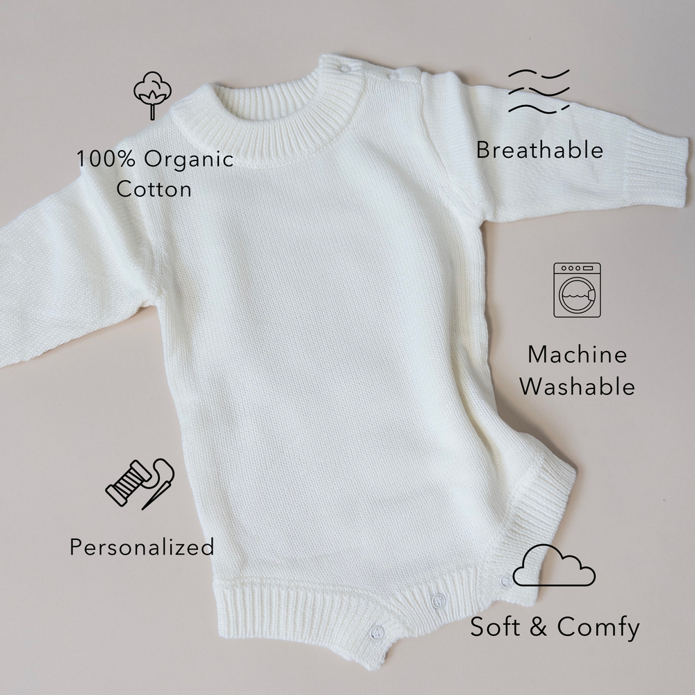 Knit Romper - Cloud