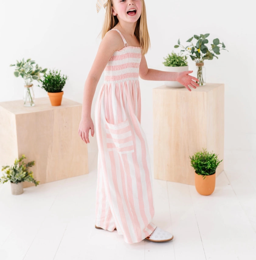 Pink Coastal Stripe Romper