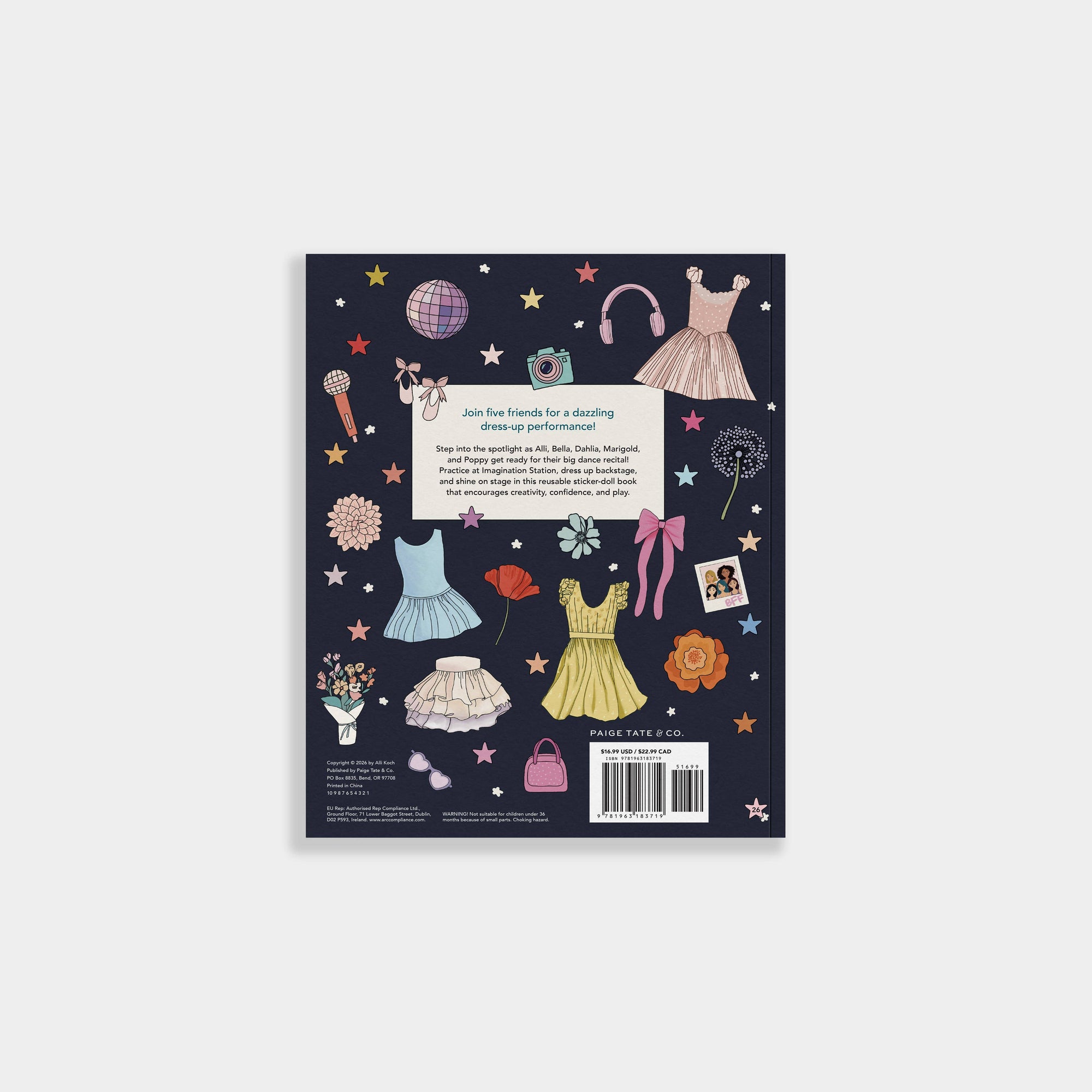 My Fancy Sticker Storybook Dance Recital character page