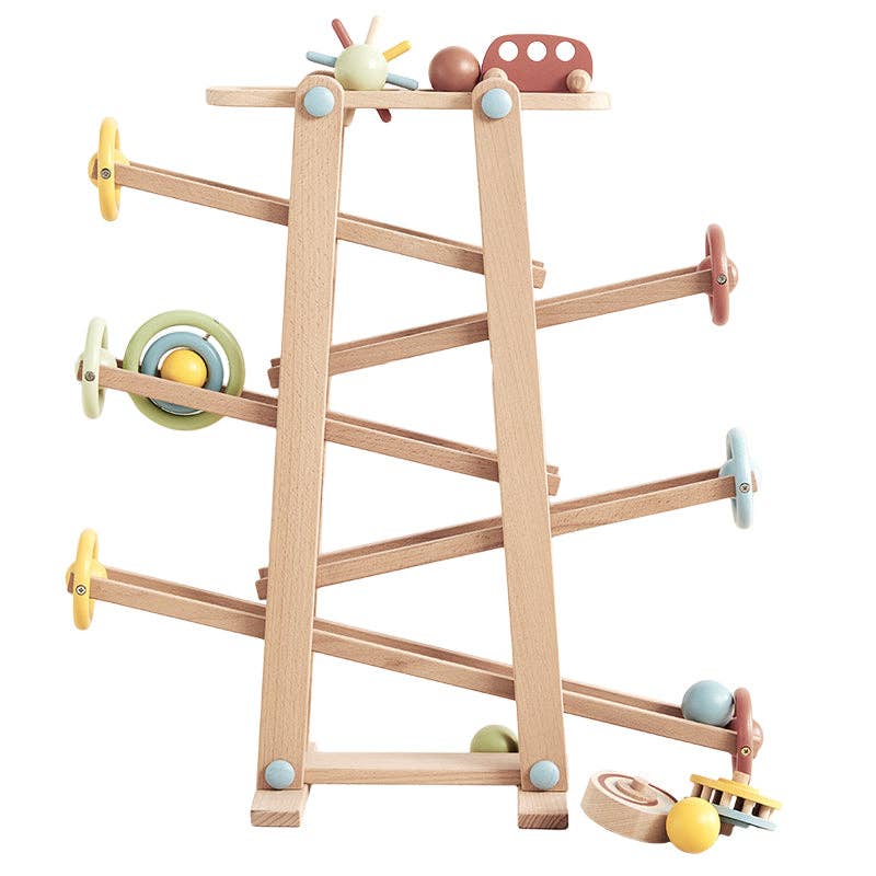 Tumble Track wooden ramp activity toy