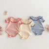 Ruffle Collar Ribbed Onesie
