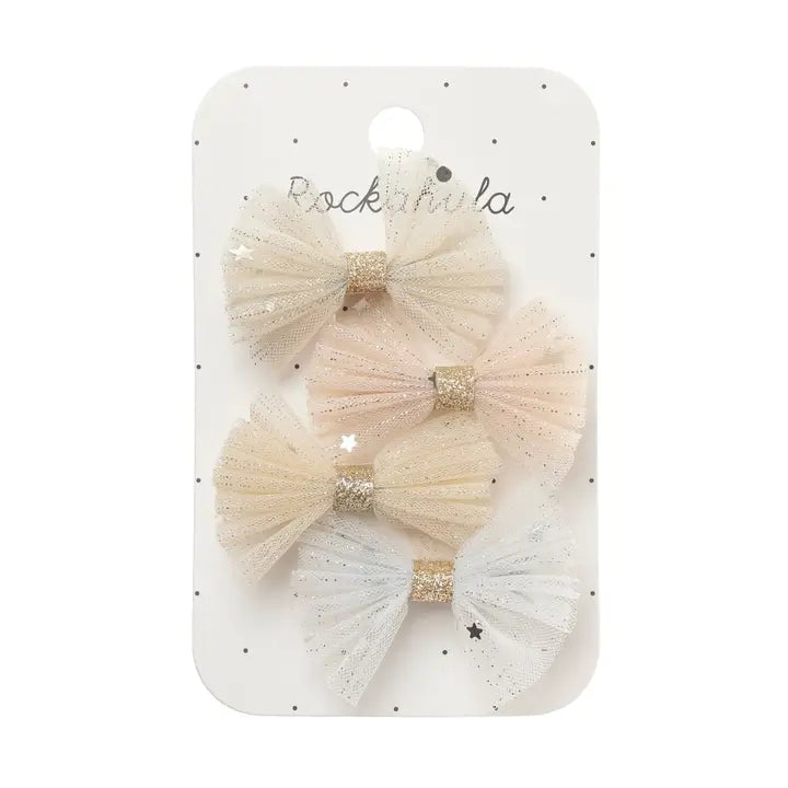 Shimmer Tulle Mini Bow Clips