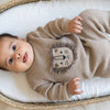 Lion Applique Chunky Sweater Knit Baby Jumpsuit