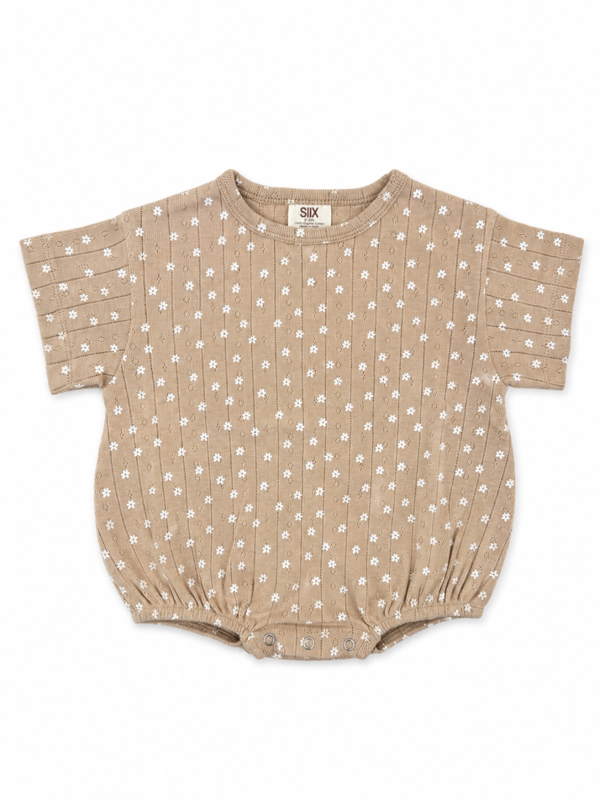 Almond Bloom Pointelle T-Shirt Bubble baby romper