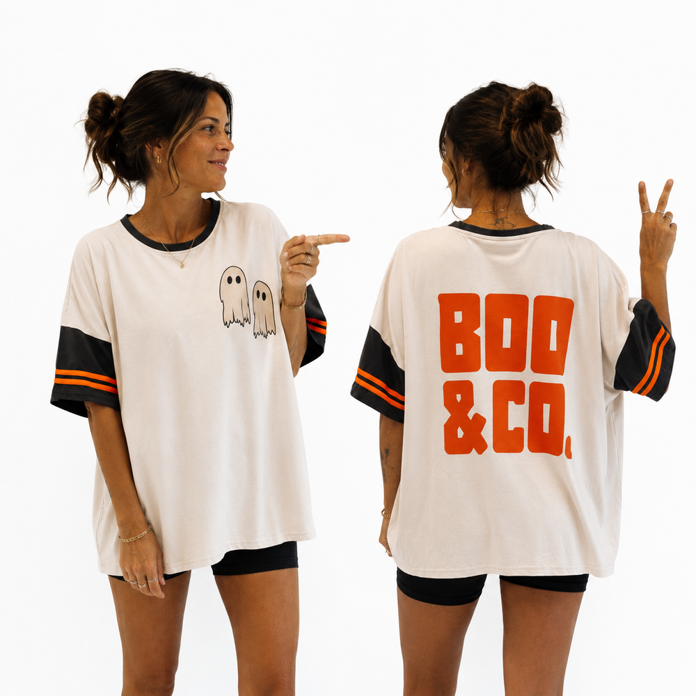 Boo & Co. Charcoal Oversized Mom Tee