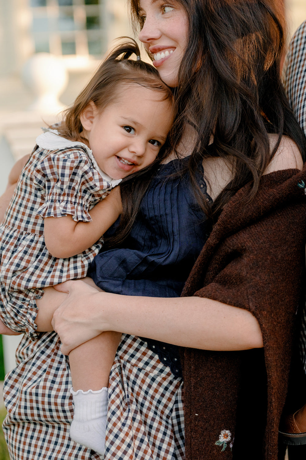 Baby Emery Romper in Chestnut Gingham mommy and me