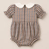 Baby Emery Romper in Chestnut Gingham flat lay