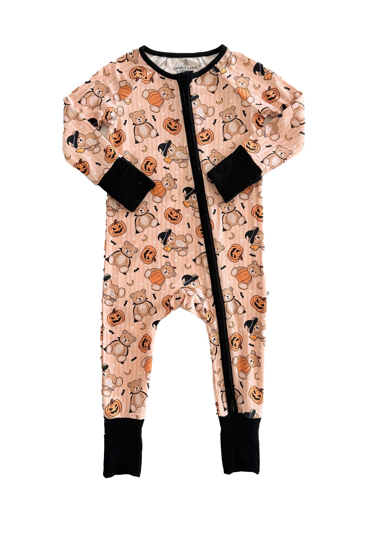 Halloween Convertible Zip Romper Beary Scary detail