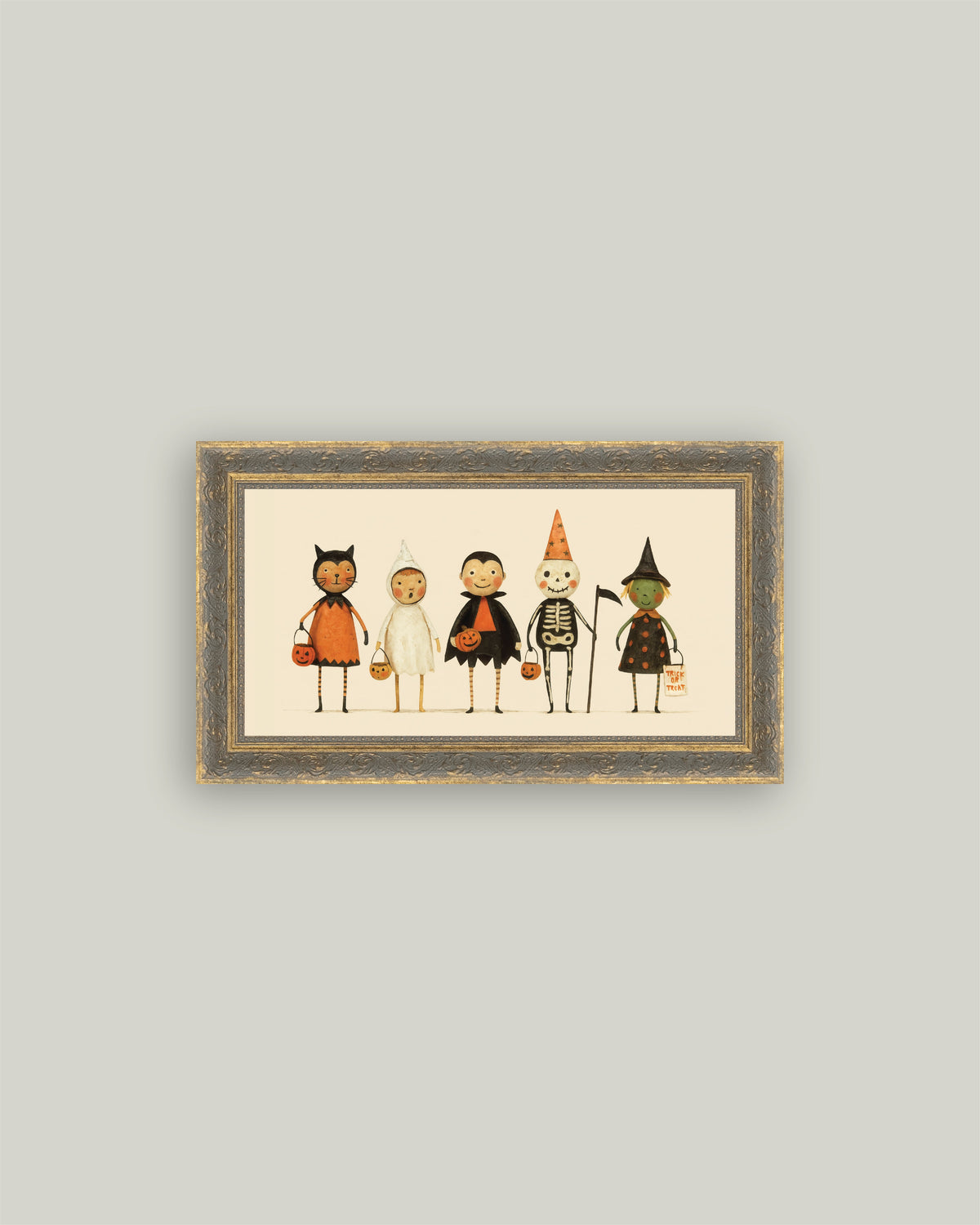 The Boo Crew Halloween framed art 12x7