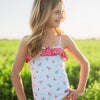 Blue Floral and Gingham One Piece