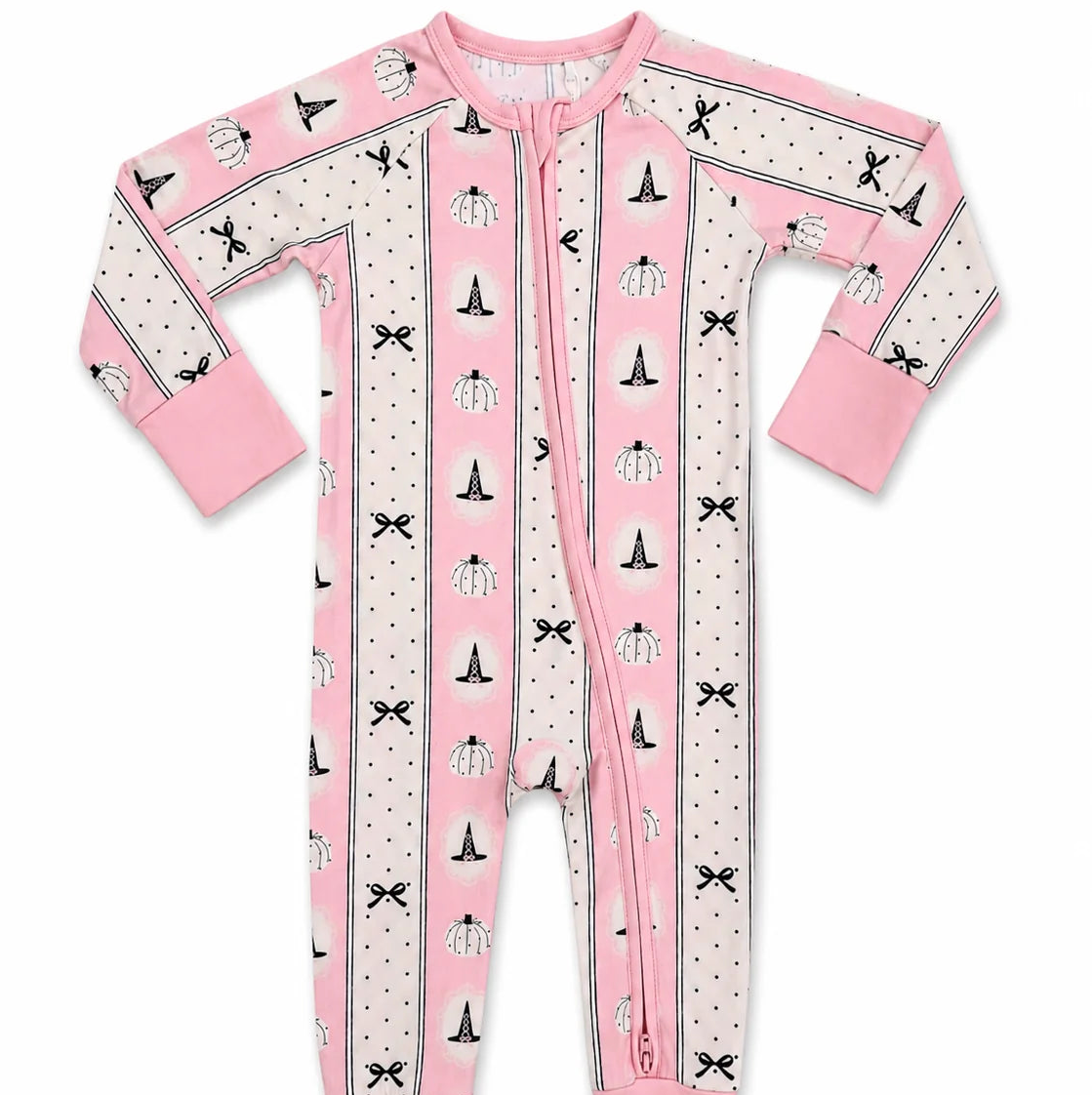 Pretty Little Pumpkin Zipper Romper baby Halloween pajamas