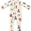 Ruffle Footie Country Christmas Bows flat lay