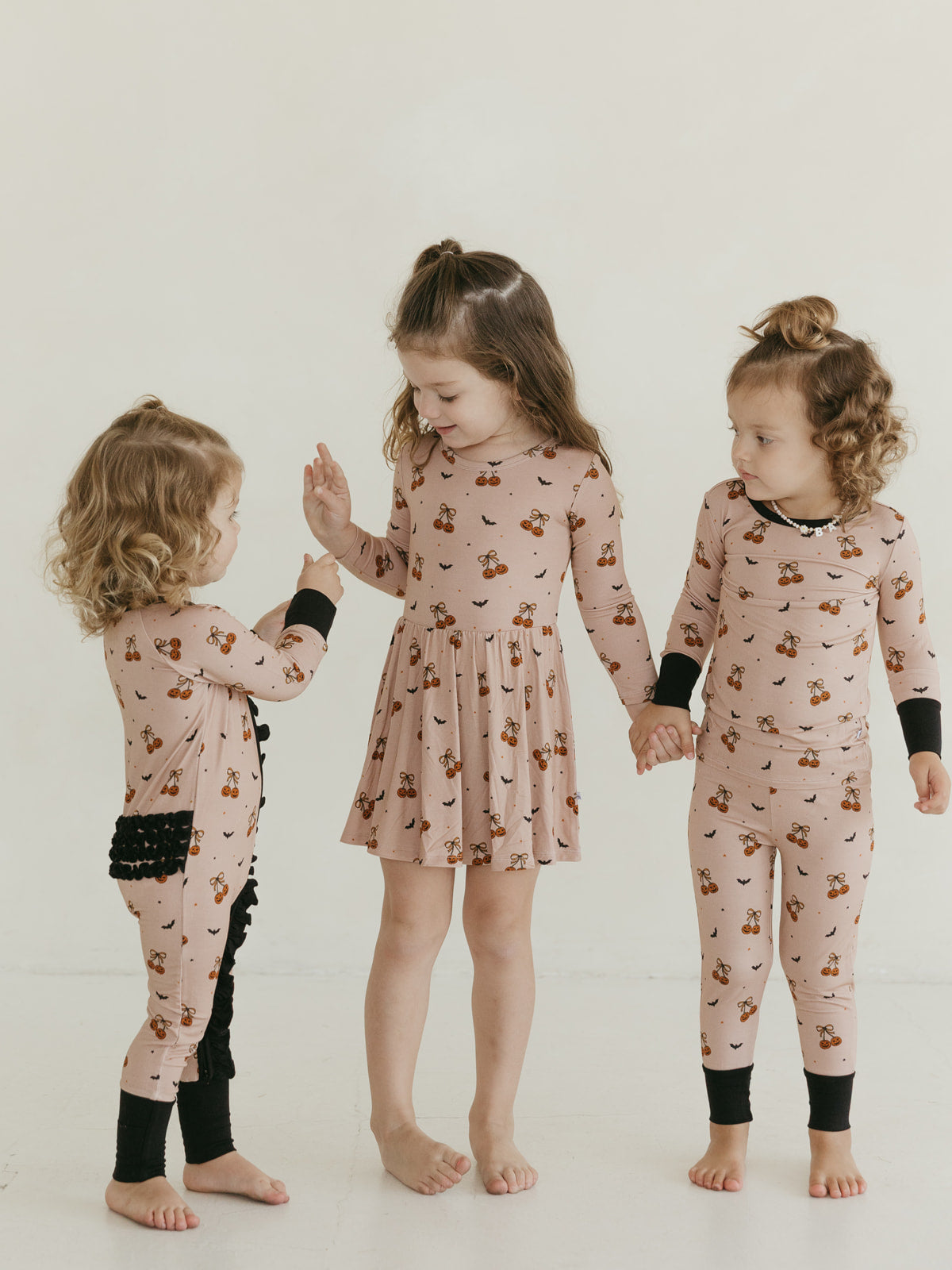 Pumpkin Cherries Two Piece Pajamas siblings group