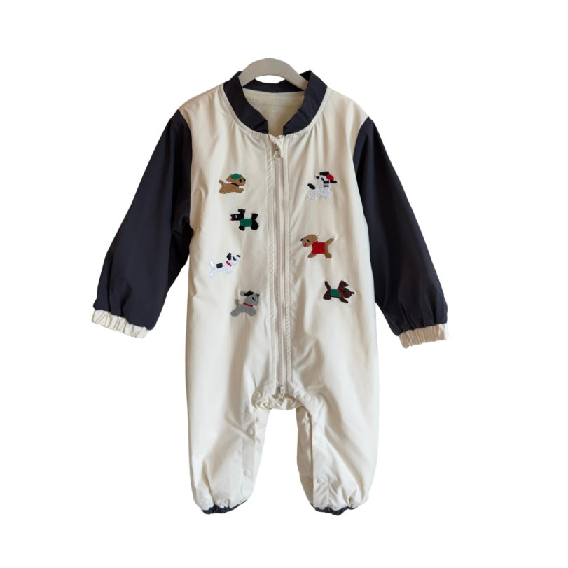 Puppy Color Block Romper