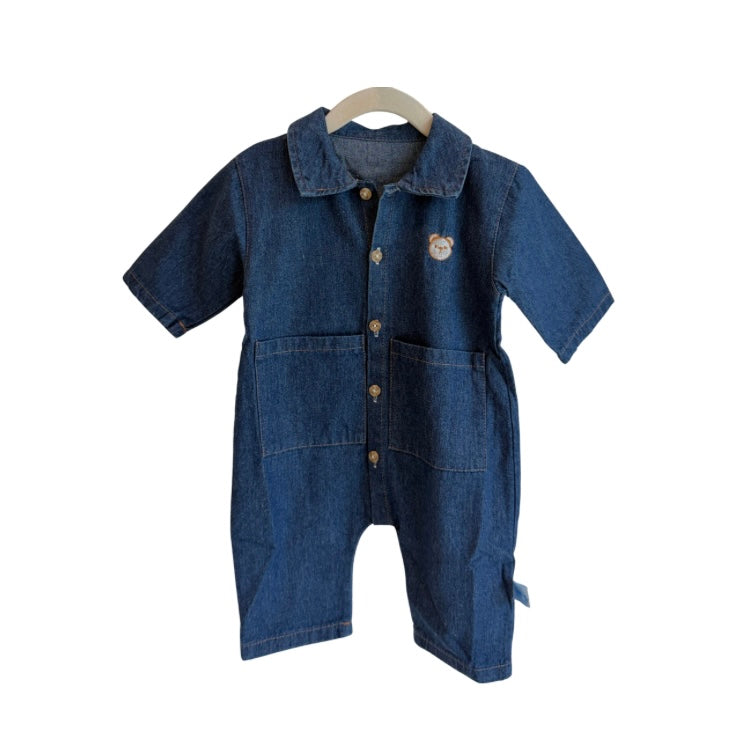 Bear Cub Denim Romper