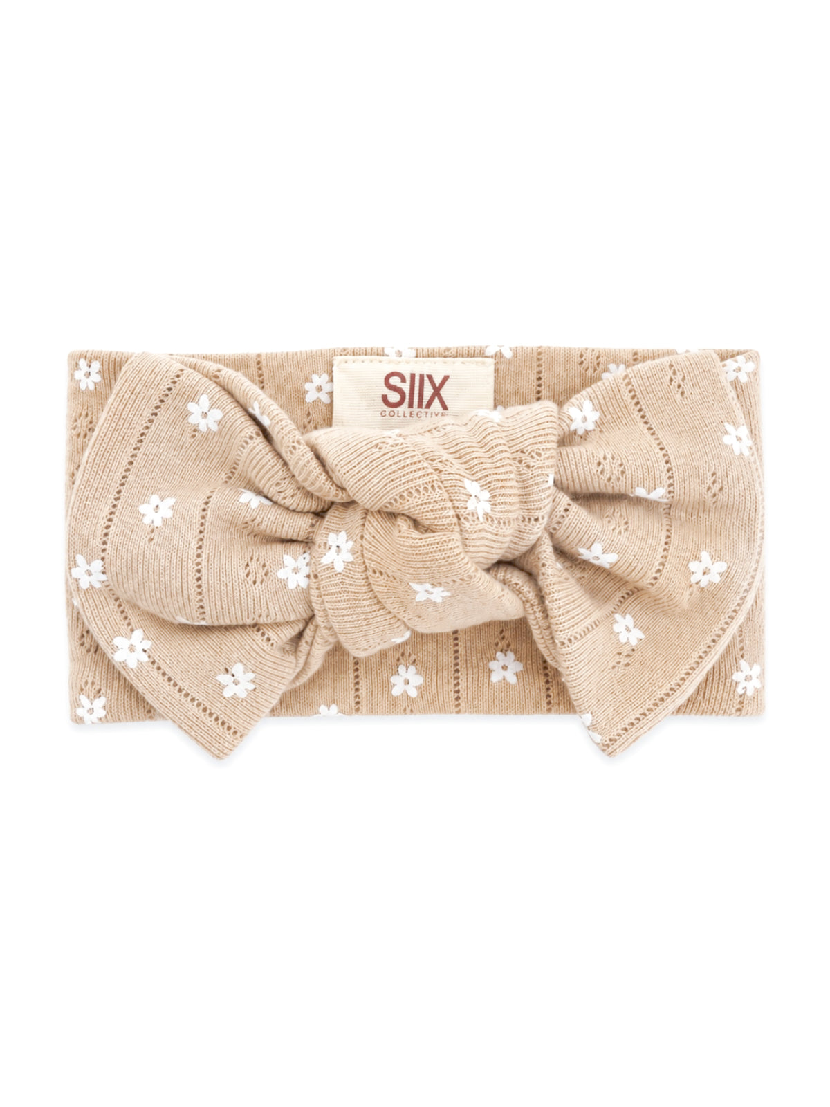 Almond Bloom Pointelle Bow baby headband