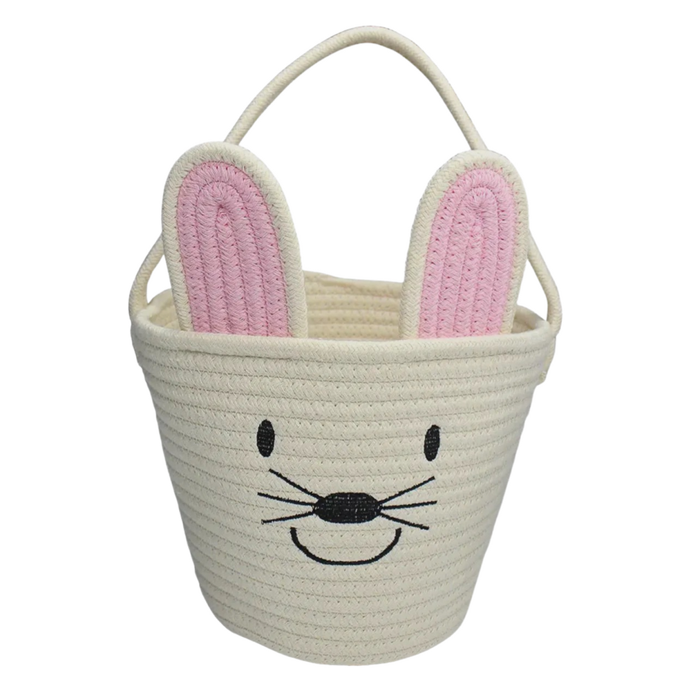 Pink Bunny Rope Easter Basket