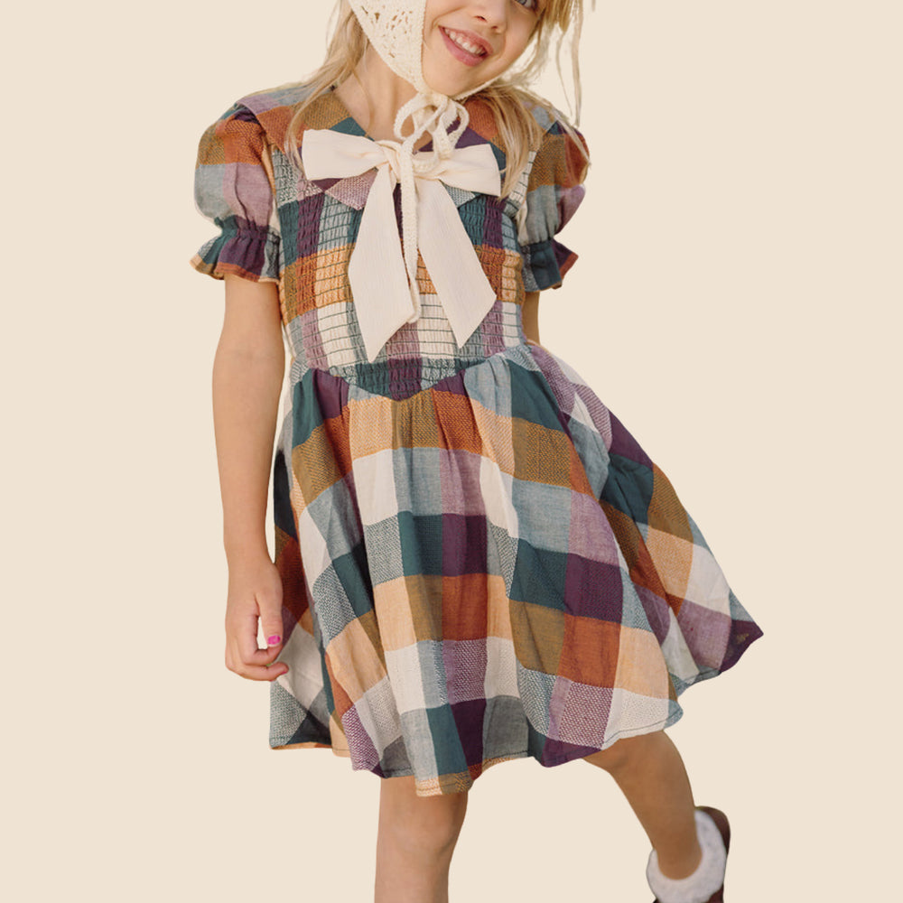 Mini Alice Dress in Maize Gingham