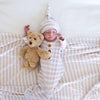 Latte Stripes Newborn Knot Gown