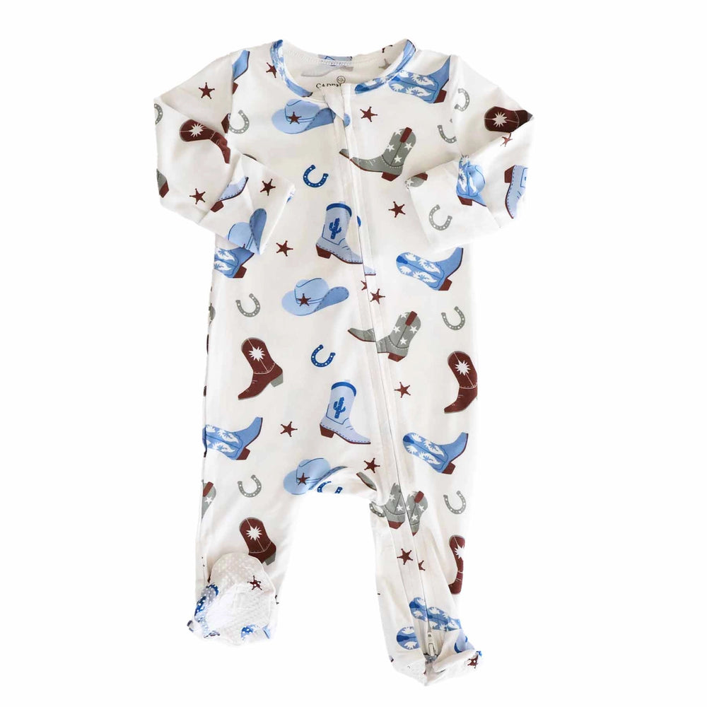 Boot Scootin’ Zipper Footie Pajama