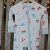 Coastal Americana Zip Onesie Pjs