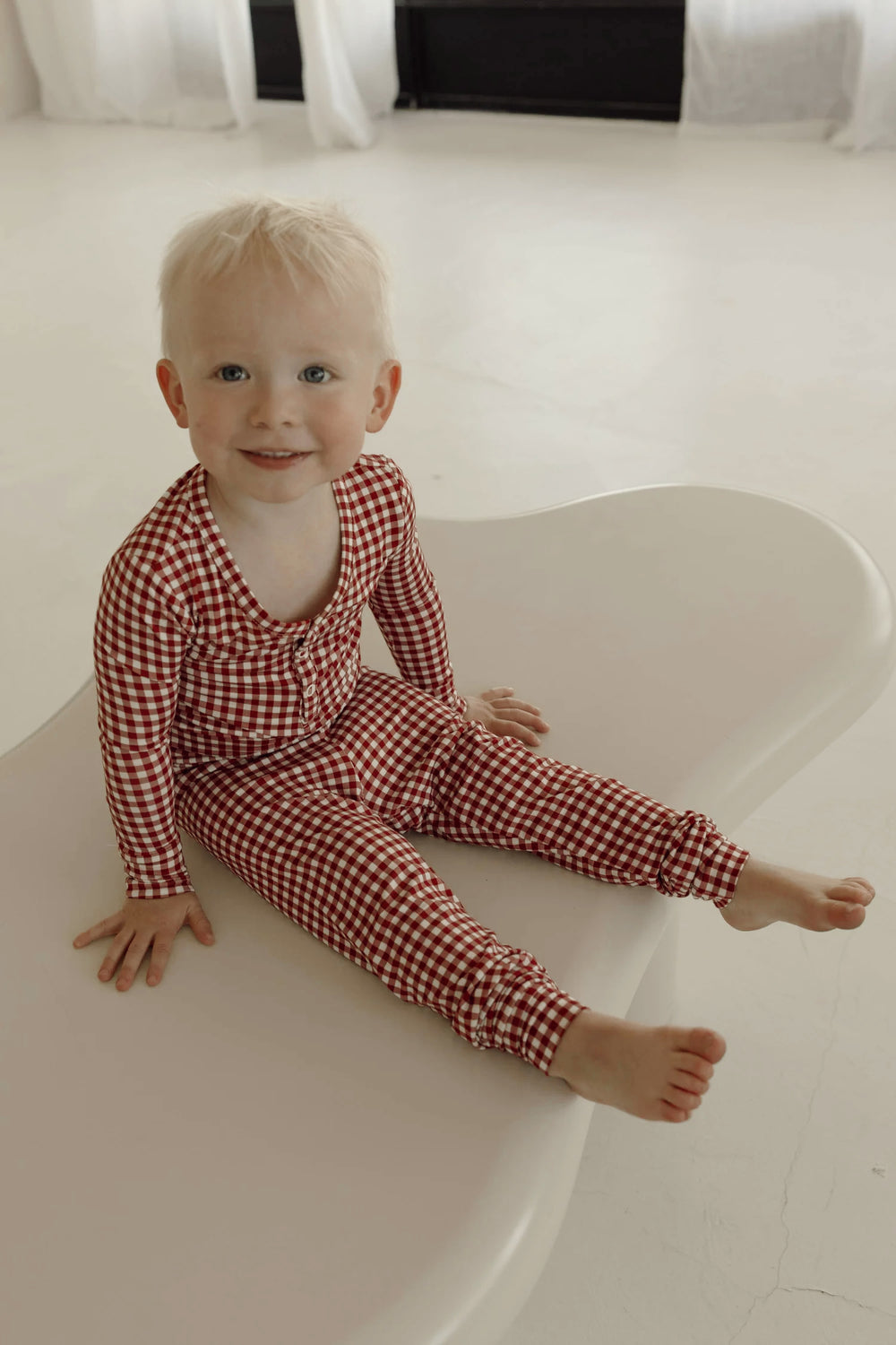 Red Gingham Two Piece Pajamas