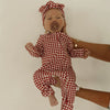 Red Gingham Zip Pajamas