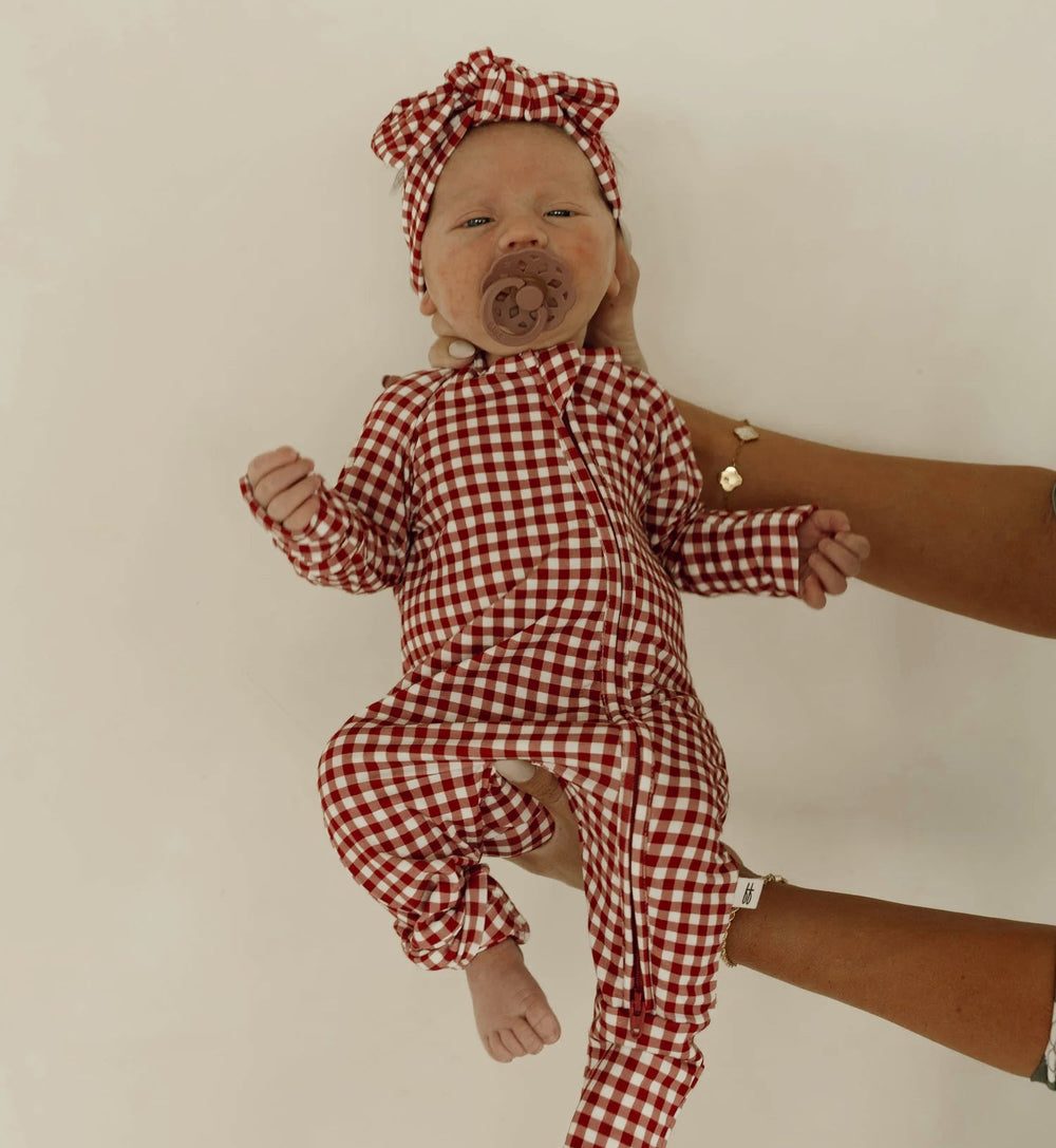 Red Gingham Zip Pajamas