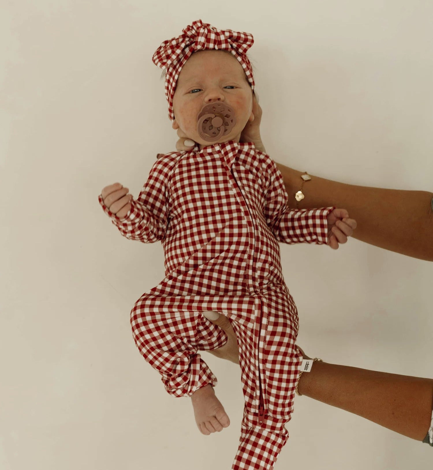 Red Gingham Zip Pajamas