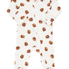 Teddy Bear Pointelle 2-Way Zip Footie flat lay