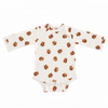Teddy Bear Pointelle Long Sleeve Bodysuit flat lay