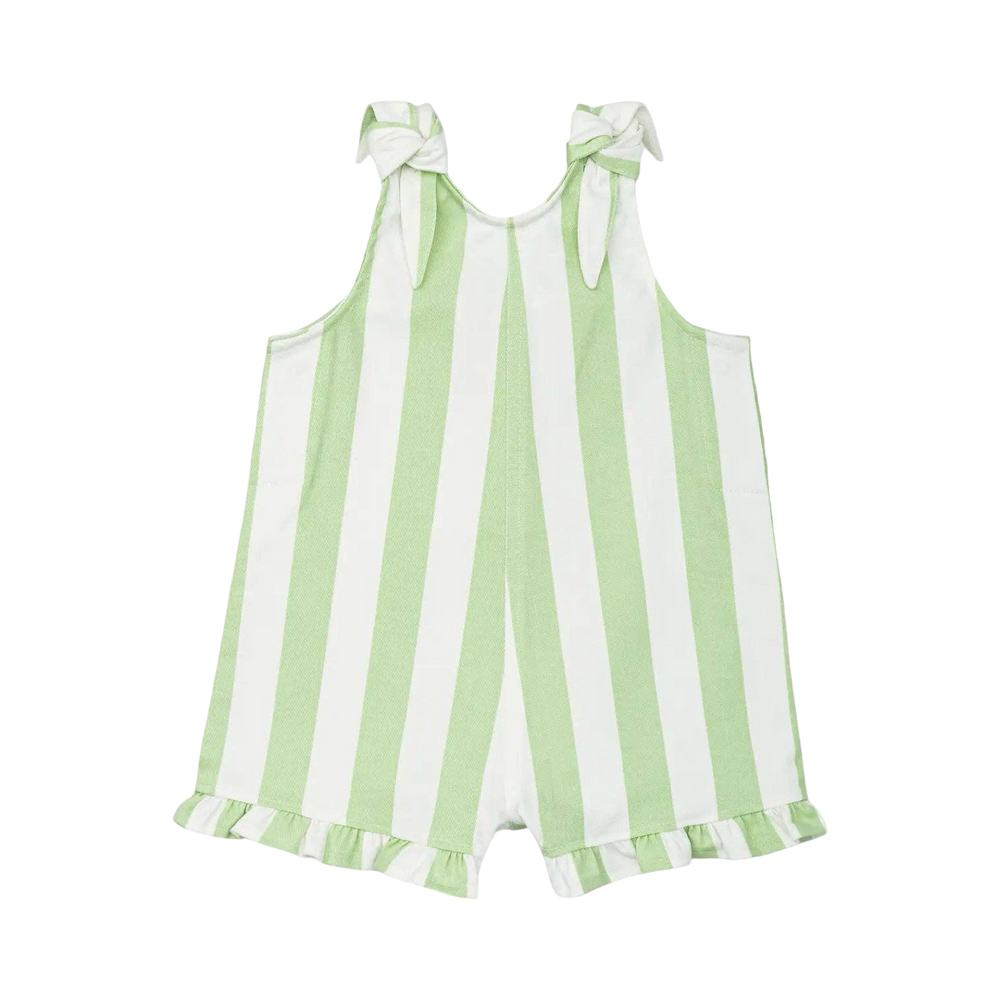 Ruffle Tie Romper - Cabana Stripe