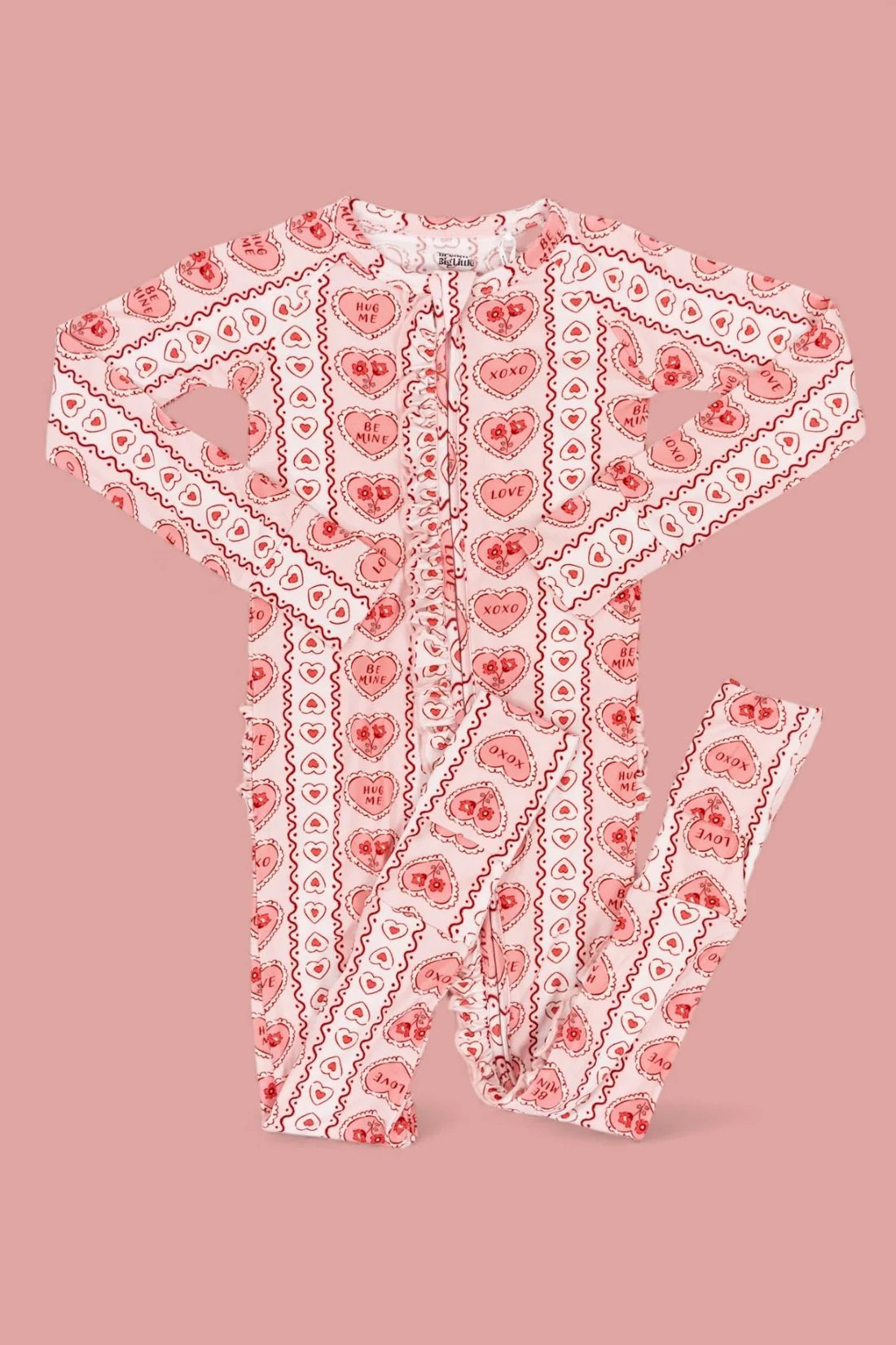 Candy Hearts Ruffle Romper Pajama
