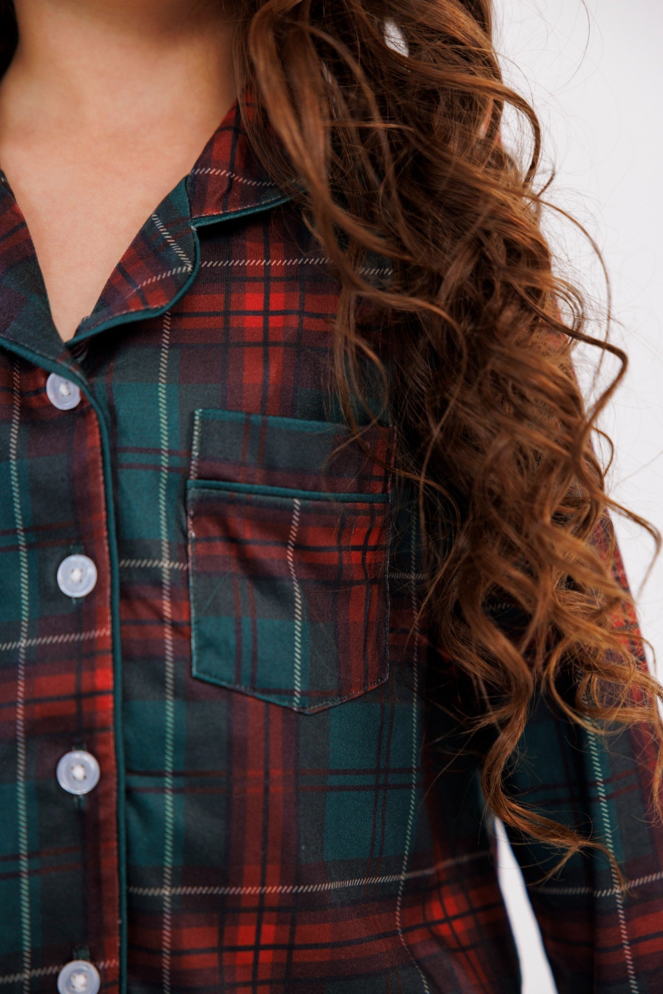 Holiday Heritage Plaid Kids Ruffle Flare Set detail