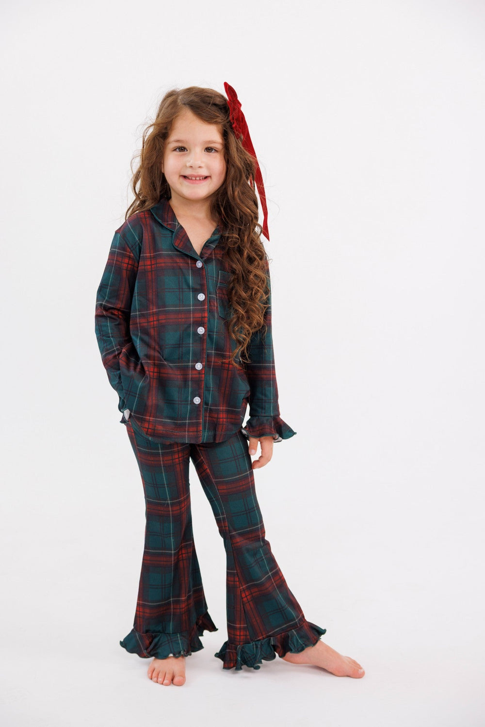 Holiday Heritage Plaid Kids Ruffle Flare Set