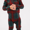 Holiday Heritage Plaid Zipper Romper detail
