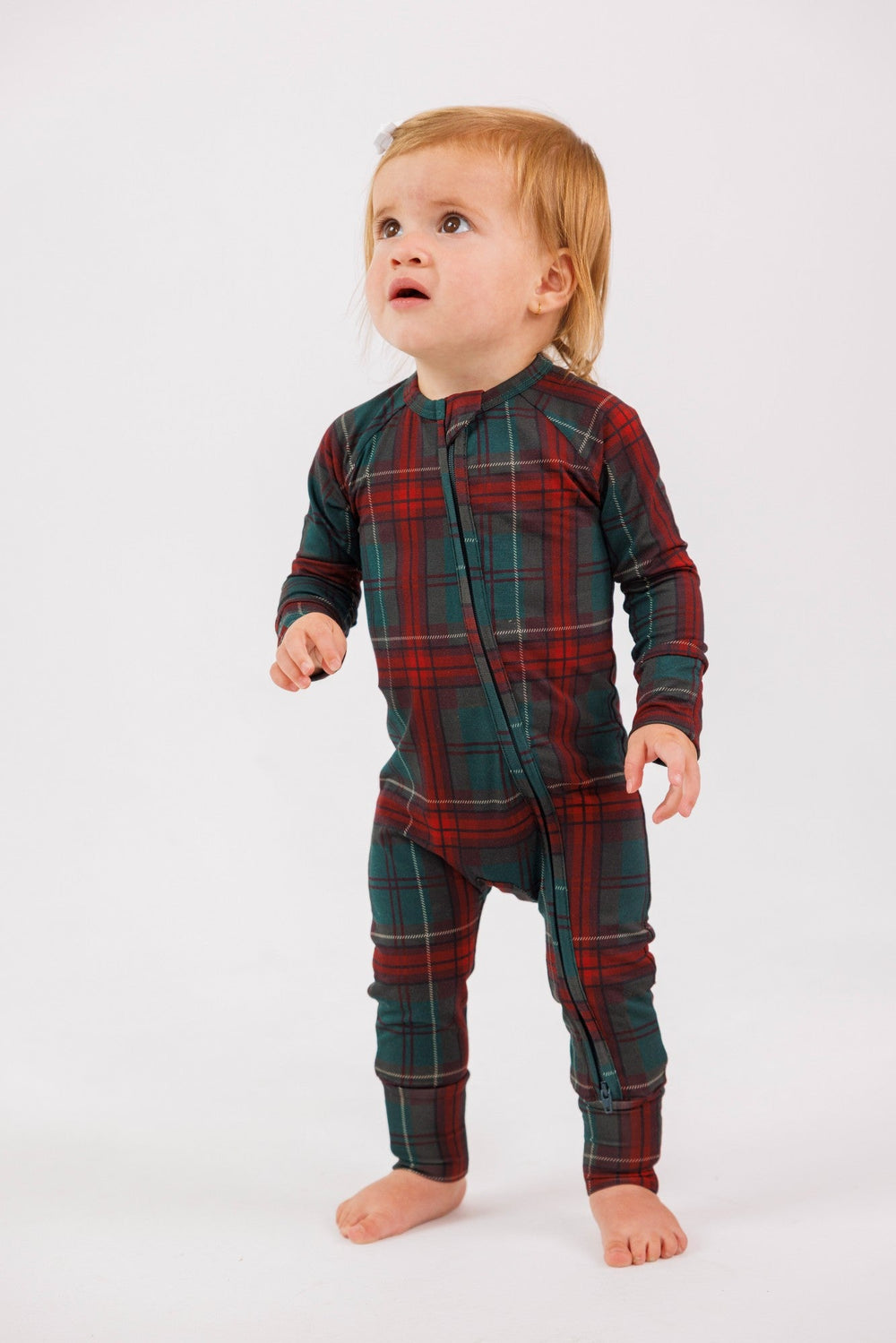 Holiday Heritage Plaid Zipper Romper