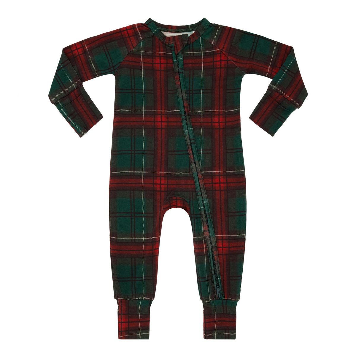 Holiday Heritage Plaid Zipper Romper flat lay
