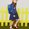 Navy Grid Dress outdoor lifestyle photo