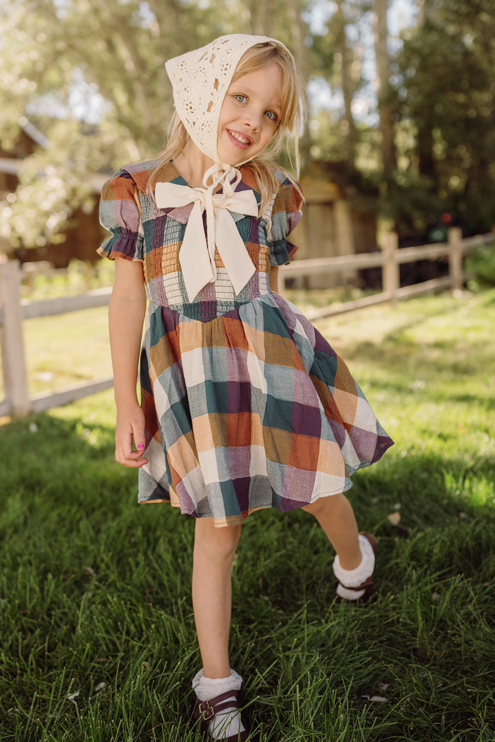 Mini Alice Dress in Maize Gingham