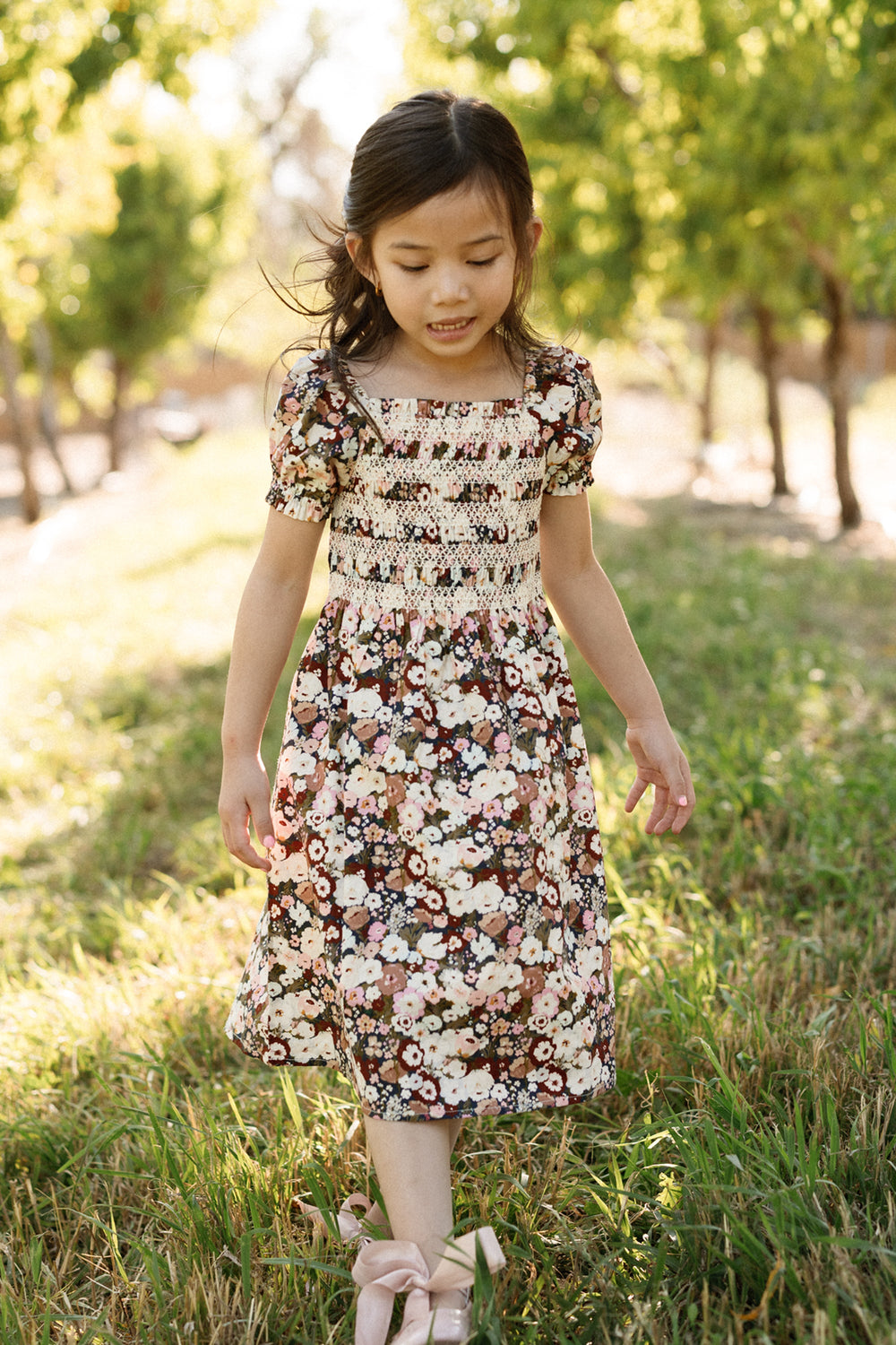Mini Sunday Best Dress in Midnight Garden