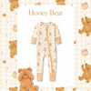 Convertible Zip Romper Honey Bear detail