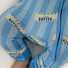 Blue Stripe Butter Zipper Romper