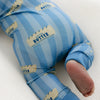 Blue Stripe Butter Zipper Romper