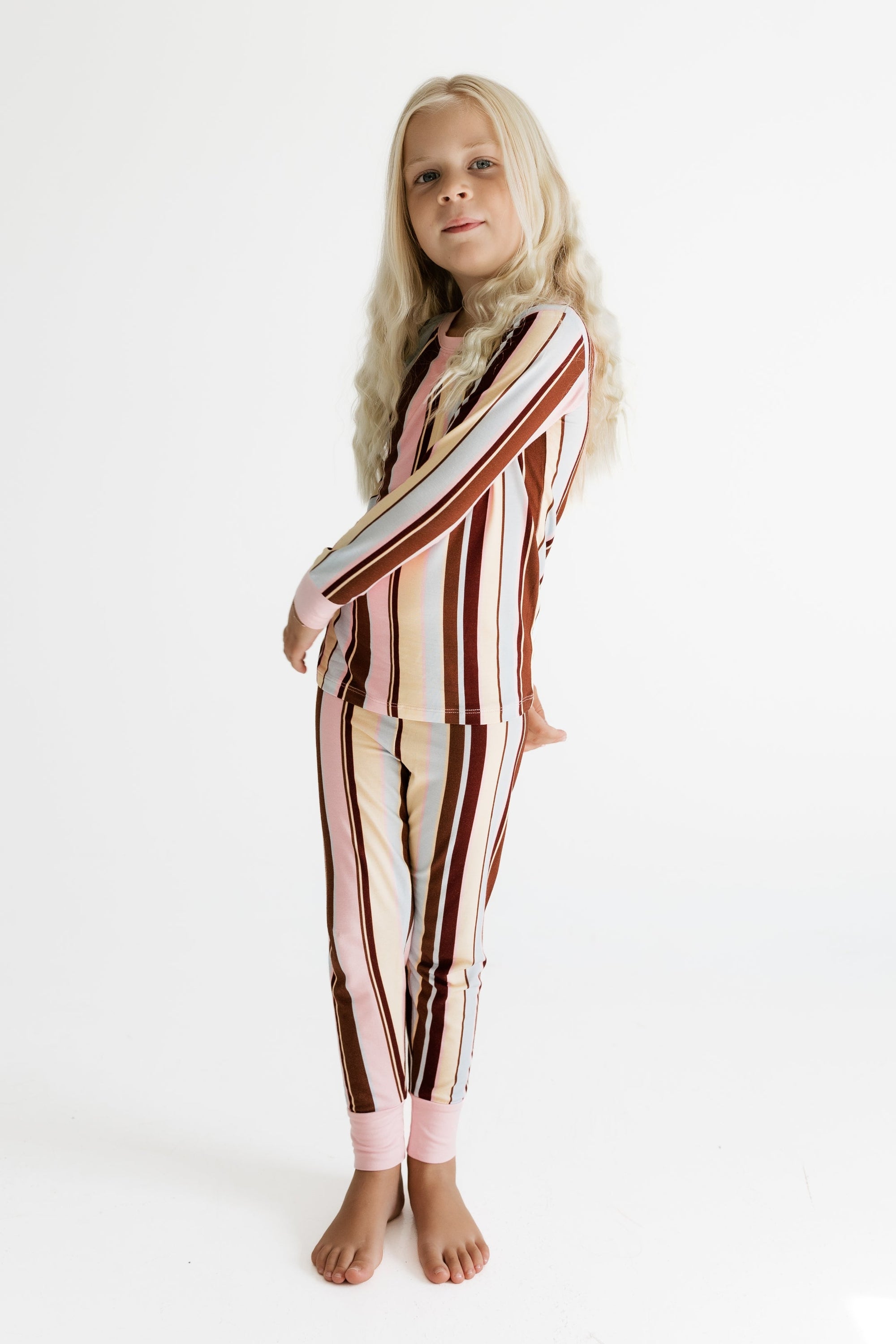 Capri Stripe Two Piece Set trim detail