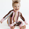 Capri Stripe Zipper Romper baby pajamas