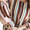 Capri Stripe Zipper Romper trim detail
