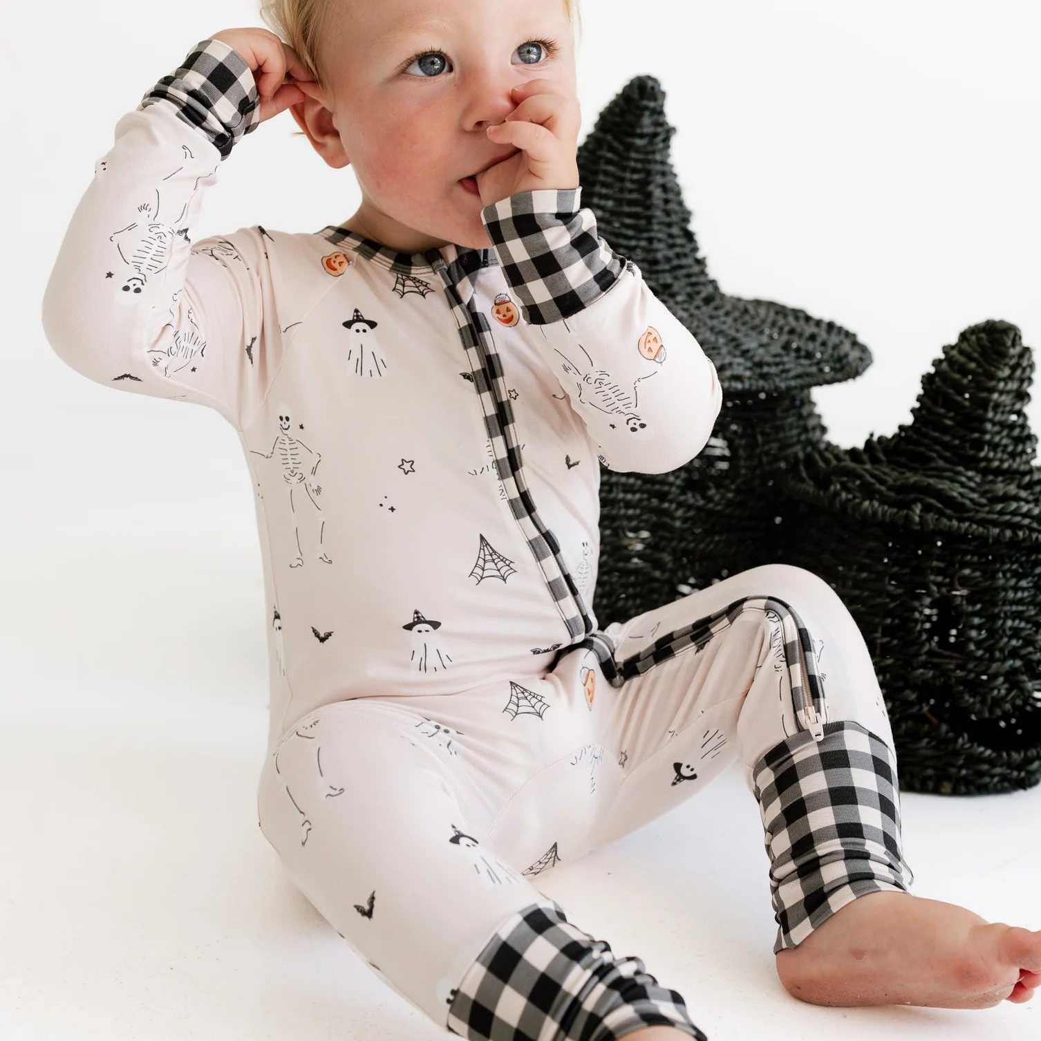 The Boo Crew Zipper Romper baby Halloween pajamas